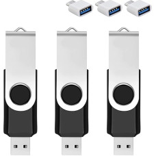 3 pakuotės 128 GB USB atmintinė su C tipo adapteriu ir atminties dėžute, USB 2.0 atmintinė, 360° kampu besisukanti atmintinė mobiliajam telefonui / nešiojamajam kompiuteriui / kompiuteriui / nešiojamajam kompiuteriui / 