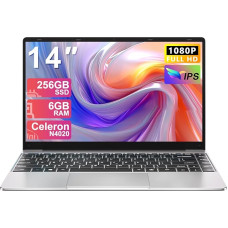 NOTODD nešiojamasis kompiuteris Win 11 Laotop Celeron N4020 iki 2,8 GHz, 14 colių nešiojamasis kompiuteris su 5G WiFi, 6GB RAM + 256GB ROM, 1TB SSD, 1080 FHD, Bluetooth 4.2, USB, HDMI, italų klaviatūros membrana, sidabro spalvos