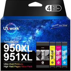 950XL 951XL spausdintuvo kasetės Daugiapakopės rašalo kasetės, suderinamos su HP 950 951 Officejet Pro 8600 8610 8100 8615 8616 8620 8625 8630 8640 8660 251dw 276dw (1 juoda, 1 žydra, žydra, žydra, 1A, 1