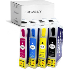 HEMEINY 604XL Refillable Ink Cartridges with Auto Reset Chips Compatible with Expression Home XP-2200 XP-2205 XP-3200 XP-3205 XP-4200 XP-4205 WF-2910DWF WF-2930DWF WF-2935DWF WF-2950DWF Printer