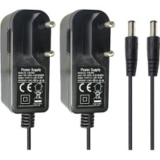 Security-01 Pack of 2 AC to DC 12 V 1 A Power Supply Adapter, Plug 5.5 mm x 2.1 mm for CCTV Camera LED String Light