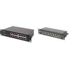 DIGITUS Gigabit Ethernet tinklo komutatorius - 16 prievadų, nevaldomas, juodas ir 