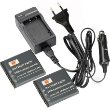 DSTE® (2 Pack) Replacement Battery and DC29E Travel Charger Compatible with Samsung SLB-0837 Digimax i6 PMP L60 L80, i70 i70S L73 L83T L201 L301 L700 L700S NV3 NV5 NV7 NV7 OPS NV10 NV10 NV10 15 NV2150