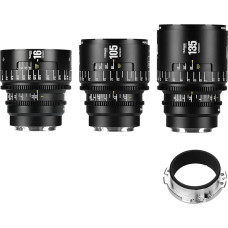 7artisans 16mm T2.5/105mm T2.1/135mm T2.4 Infinte Series Professional Manual Full Frame Cine Lens, Compatible with EF-Mount, Black