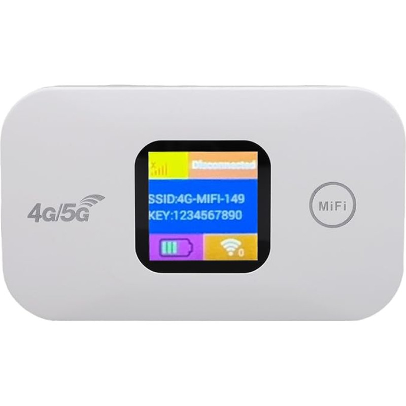 Goshyda 4G 5G WiFi mobilusis prieigos taškas, 300 Mbit/s didelės spartos nešiojamasis WiFi maršrutizatorius, jungiantis iki 10 įrenginių su 2100 mAh akumuliatoriumi, skirtas namams, kelionėms, stovyklavimui
