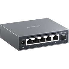6-Port 2.5G Easy Managed Ethernet Switch, 5 x 2.5G RJ45 & 10G SFP+ Ports