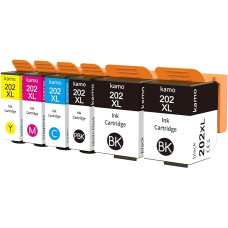 kamo 202XL Multipack Ink Cartridges Compatible with Epson 202 XL Ink Cartridges for Epson Expression Premium XP-6000 XP-6005 XP-6100 XP-6105 (2 x Black, 1 x Photo Black/Cyan/Magenta/Yellow)