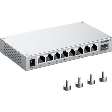 SODOLA 8 prievadų 2,5 Gbit nevaldomas komutatorius, 8 x 2,5 GBASE-T prievadai, 1 x 10G SFP+, aliuminio lydinio aušinimas ir magnetinis tvirtinimas, 