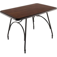 COSTWAY stačiakampis valgomojo stalas, 110 x 70 x 76,5 cm, valgomojo stalas virtuvėje, valgomasis, medinis stalas, metalinis rėmas, virtuvės stalas 4 žmonėms, kavos staliukas, senovinis, pramoninis dizainas
