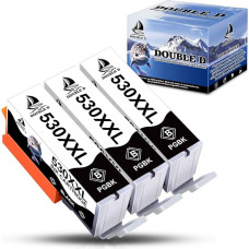 DOUBLE D PGI-530 for Canon 530XXL Replacement for Canon Pixma TS8750 Printer Cartridges Compatible with Canon PIXMA TS8750 TS8751 (3PGBK)