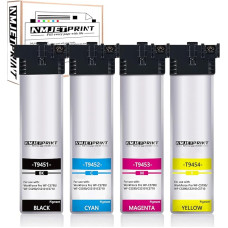 NMJETPRINT T9451-T9454 suderinama rašalo kasetė Epson T9451 T9452 T9453 T9454 suderinama su Epson Workforce Pro WF-C5710 WF-C5790 WF-C5210 WF-C5710DWF WF-C5210DW WF-C5210DW WF-C5290DW WF-C5290DW WF-C5290DW WF-C5290DW