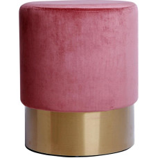 Qiyano Stool Dressing Table Pouf Velvet Stool in Various Sizes and Colours with Gold Trim for Living Room Bedroom or Dressing Room Small Round Colour: Pink