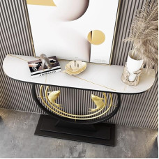 Stilvoller Konsolentisch für den Eingangsbereich, kreativer Akzenttisch für den Flur, vielseitig einsetzbarer Tisch hinter dem Sofa, einfache Montage, modernes schwarzes Design, 80 cm (31,4)