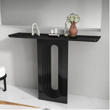 Industrieller Konsolentisch im Landhausstil, Eingangstisch für Wohnzimmer und Flur, dekorativer und organisatorischer Sofatisch, Foyermöbel (140 x 30 x 85 cm)