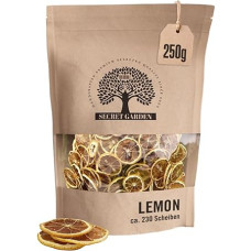 GOLDBERG SECRET GARDEN Lemon – 250 g Bag – Air Dried Lemon Slices for Cocktails, Tea & Garnish – Premium Dried Fruit without Additives – 100% Natural Product