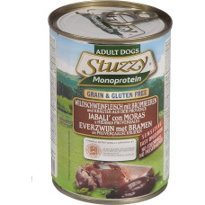 Stuzzy Dog Monoprotein Wild Boar, šlapias maistas šunims, 6 skardinės x 400 g, 2,4 kg