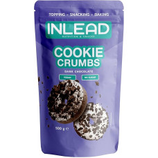 INLEAD - Cookie Crumbs | Sugar-Free, Aromatic Biscuit Crumbs | Perfect for Baking | Vegan & Sugar Free - 500 g (Dark Chocolate - Dark Chocolate)
