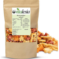 Vitalesia Reiscracker Fuji Mix 250g - 2,5kg | azijietiškas Reiscracker Mischung mit Sojasauce & Paprika | knusprige Cracker | salzig & würzig | aus Reismehl | vegan | Party Mix (1 kg (1er Pack))