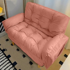 Tinginių grindų sofa, sofa, sofa, pupelių maišas, konvertuojama futono sofa su reguliuojamais porankiais ir atlošu, tinginių sofos kėdė su šoninėmis kišenėmis, sulankstoma sofos lova, kėdė, lova, rožinė-A