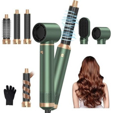Plaukų stiliatoriaus rinkinys, plaukų stiliatorius 5 in 1, plaukų stiliatorius 5 in 1 oro stiliatoriaus rinkinys su apvaliu šepečiu džiovintuvu Plaukų stiliatorius Karšto oro šepetys Plaukų džiovintuvas garbanojimo geležis Oro terminis šepetys tiesinimui,