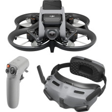 DJI Avata Explorer Combo - dronas su kamera, bepilotis kvadrokopteris su stabilizuotu 4K vaizdo įrašu, 155° apžvalgos lauku, avariniu stabdymu ir skrydžiu pakibus ore, įskaitant RC Motion 2 ir DJI akinius Integra