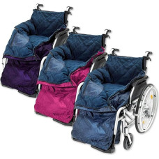 Biscay Deluxe Wheelchair Cosy - Medium | Pink | Vandeniui atsparus poliesterio ir PVC dygsniuotas vilnonis pamušalas su užtrauktuku reguliuojamos sagtys kilpos Wheelchair Cosy, apsaugantis nuo
