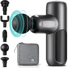 arboleaf Massage Gun, Mini Massage Gun, Portable Muscle Gun 0.39 kg with 5 Silicone Attachments and 5 Intensity Levels 3200 rpm, Super Quiet Travel Massager with Transport Case for Muscle Relaxation