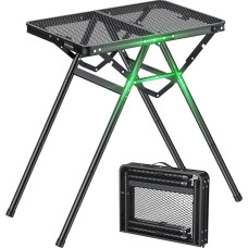 GARLLEN Foldable Grill Table, 60 x 40 cm & 3 Height Adjustable (25/48/71 cm), X-Shaped Support Design - Sturdy, Lightweight & Portable Camping Table, Folding Table, Garden Table, Picnic Table, Small