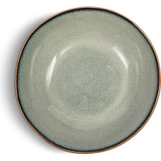 VIDI Alba dubenų rinkinys, žalias šalavijo spalvos, 6 dalių asimetriško dizaino dubenų rinkinys, 18 cm skersmens, akmeniniai serviravimo dubenys, tinkami naudoti orkaitėje, mikrobangų krosnelėje ir indaplovėje, indų rinkinys 6 asmenims
