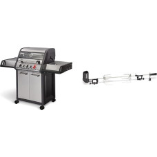 Enders® Monroe Pro 3 SIK Turbo Gas Grill, 3 Stainless Steel Burners & Grill Skewer Pro, Stainless Steel, Tool-Free Assembly