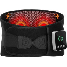 Vibracinis masažo šiluminis diržas nugarai, šildymo pagalvėlė Belaidis šildymo diržas masažuoklis Elektrinė šilumos pagalvėlė su 3 šilumos lygiais, 3 masažo režimais, 3 laikmačiais, 3 laikmačiais, prailginimo dirželiu, dovanos moterims vyrams