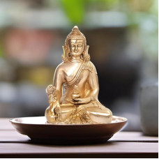 Purpledip žalvario stabas Medicinos Buda: Auksinė Tibeto gydymo statula (10531A)