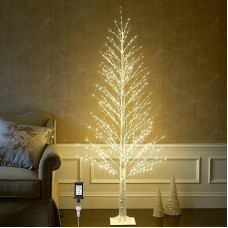 Hairui Illuminated Branch White Alpine Tree with Fairy Lights 180 cm 810 LED for Indoor Outdoor Home and Christmas Holiday Decoration