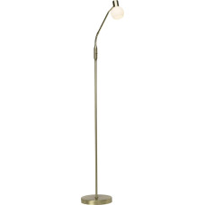Brilliant Philo LED Floor Lamp 1 Bulb Brushed Brass / White 1x LED D45 E14 4 W LED Drop Lamp Included (450 lm, 2700 K) with Rocker Switch