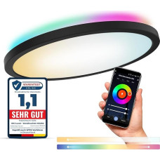 SSC-LUXon ERUNA Smart LED RGB Ceiling Light Living Room Diameter 29 cm Indirect Lighting - WLAN App Control Compatible with Alexa, Siri & Google