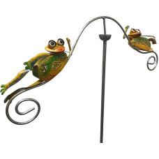 Wind Chime Frog Decorative Garden Kinetic Stake Metal