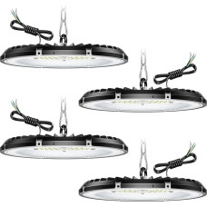 4 Pack 200 W UFO LED Workshop Lamp, Hall Spotlight 30000 LM, 6000 K Cool White Industrial Lamp, High Bay Light, IP65 Waterproof Industrial Lamp, High Bay Light for Factories, Garage, Warehouse