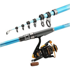 Angelrute voller Zähigkeit, Teleskop-Angelrute und Angelrolle, Angelausrüstung, Glatte Keramikführungen, integrierte Handrute (3,3 m/10,8 Fuß)