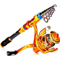 Teleskopinis meškerykotis ir 13+1 guolių spiningas Žvejybos ritė Combo Sūrus gėlavandenis gėlavandenis karpių žūklės reikmenys Žvejybos meškerykotis
