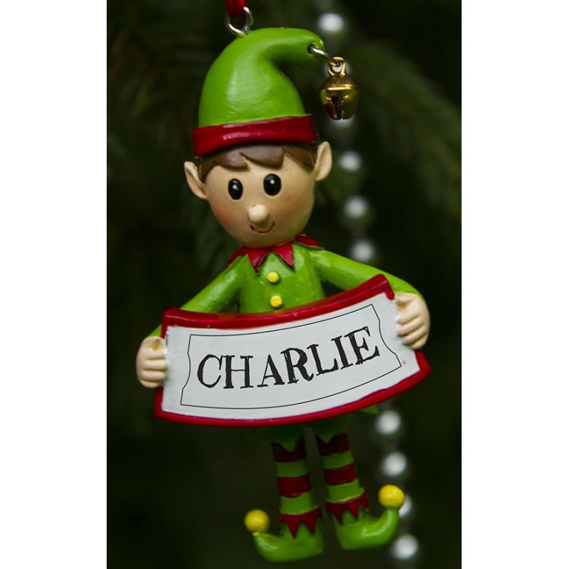 Boxer Gifts Charlie Elf Decoration, Ceramic, Multi-Colour, 8 x 4.5 x 2 cm