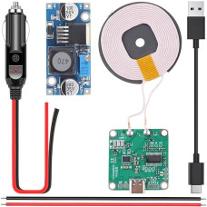 Youmile QI Board Wireless Charger Module DIY 12V 20W Voltage Regulator Module + Electronic Cigarette Lighter with Red and Black Cable for Modification of Car Furniture