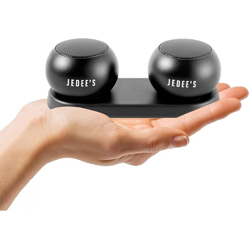 Jedee's Mini Bluetooth Speaker Duo with Magnetic Charging Station