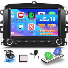 OiLiehu 2G + 64G Android 13 Double DIN Radio for Fiat 500L 2013-2019 Wireless Carplay Android Car Radio with Screen 7 Inch with Mirror Link/EQ/Bluetooth/SWC/FM RDS/WiFi/GPS/Rear View Camera