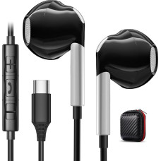 USB C Headphones for Samsung S23 Ultra S22 S24 S21 FE A55 A54 A34 A53 5G, Headphones with Cable USB C Headset with Microphone In-Ear Earphones USB Type C Headphones for iPhone 15 16 Pixel 8 7 6a iPad