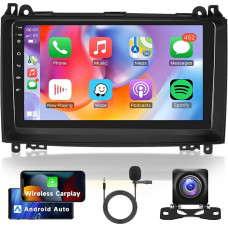 Android Car Radio for Mercedes Benz W169 W245 B160 B170 B180 B200 W639 Vito Viano W906 Sprinter with Wireless Carplay Android Car Navigation GPS WiFi 9 Inch Car Radio with Bluetooth FM/RDS/DAB Rear