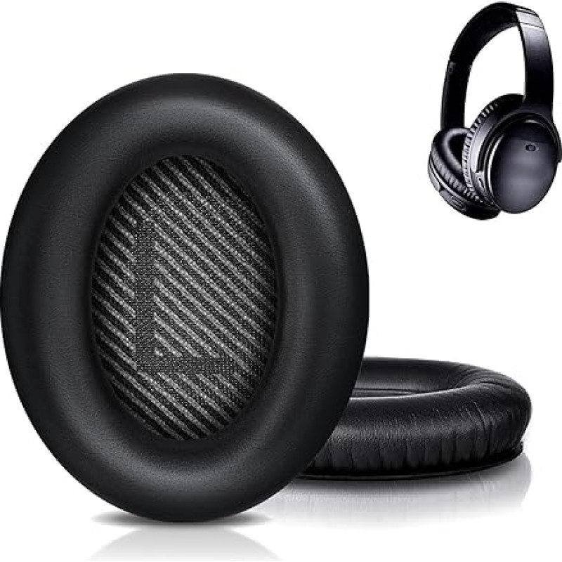 Bingle Kissen Premium Bose QC35 Ohrpolster Ersatzohrpolster - Kompatibel mit QuietComfort 35 & 35 ii Headphones (1 Paar Schwarz)