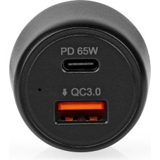 Car Charger - 65 W - 2.0/3.0/3.25 A - Number of Outputs: 2 - Port Type: USB-A/USB-C - Automatic Voltage Selection