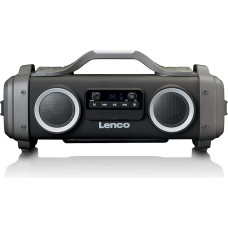 Lenco SPR-200 Boombox - Splash-proof - Bluetooth 5.0 - FM Radio - TWS - Equaliser - 50 Watt RMS - Integrated Battery with 4400 mAh - USB - Micro SD - 3.5 mm - Black