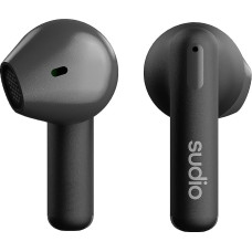 Sudio A1 Midnight Black, Earphones with Bluetooth, Touch Control with Compact Wireless Charging Cradle, IPX4 Protected, Noise-Permeable Headphones with Built-in Microphone, Premium Crystal Sound