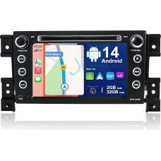 BXLIYER Android 12 IPS Car Radio Suitable for Suzuki Grand Vitara (2005-2018) - Built-in CarPlay Android Car - Free Reversing Camera - 2G + 32G - 7 Inch 2 DIN DSP DAB Steering Wheel Control WiFi Fast